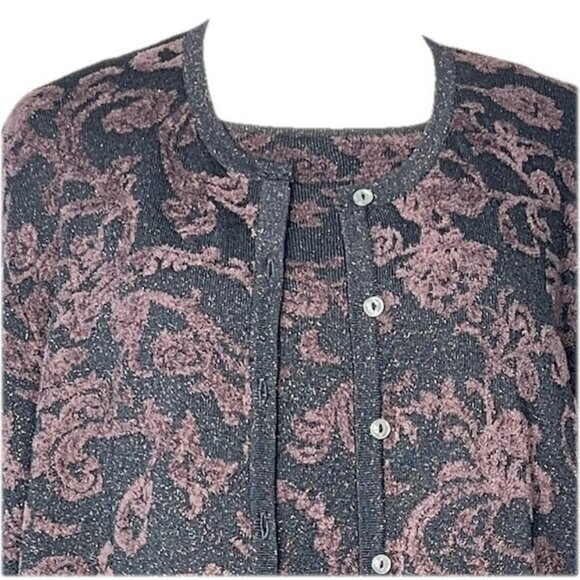 Jones New York Woman 2 Piece Tank And Jacket Set 2X Dressy Sparkly Black - Picture 2 of 12